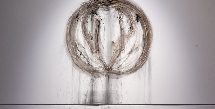 Encompass, 2023, charcoal and ashes